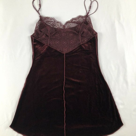 Intimately by Free People Burgundy Velvet Cami - Size Small Petite - Picture 2 of 4